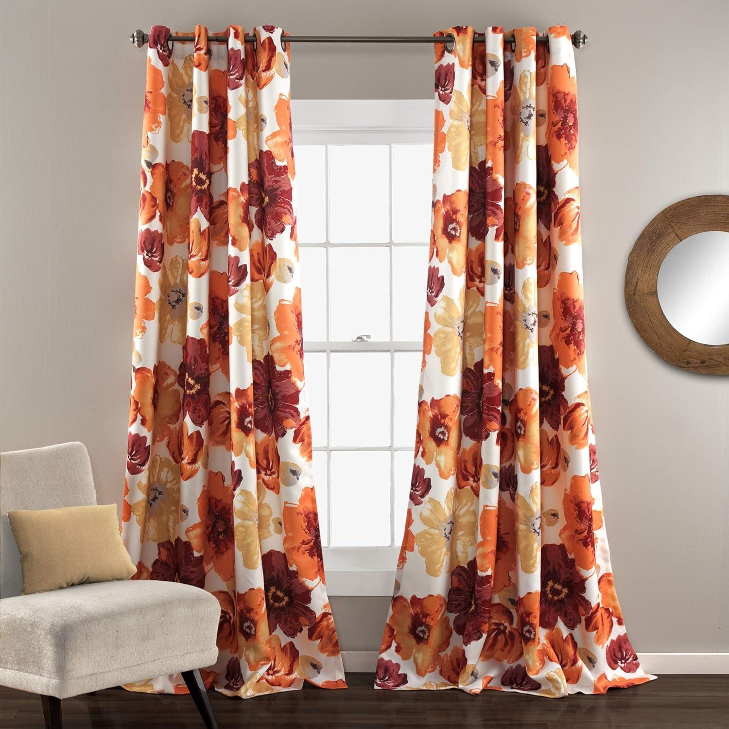 Leah Polyester Room Darkening Curtain Pair