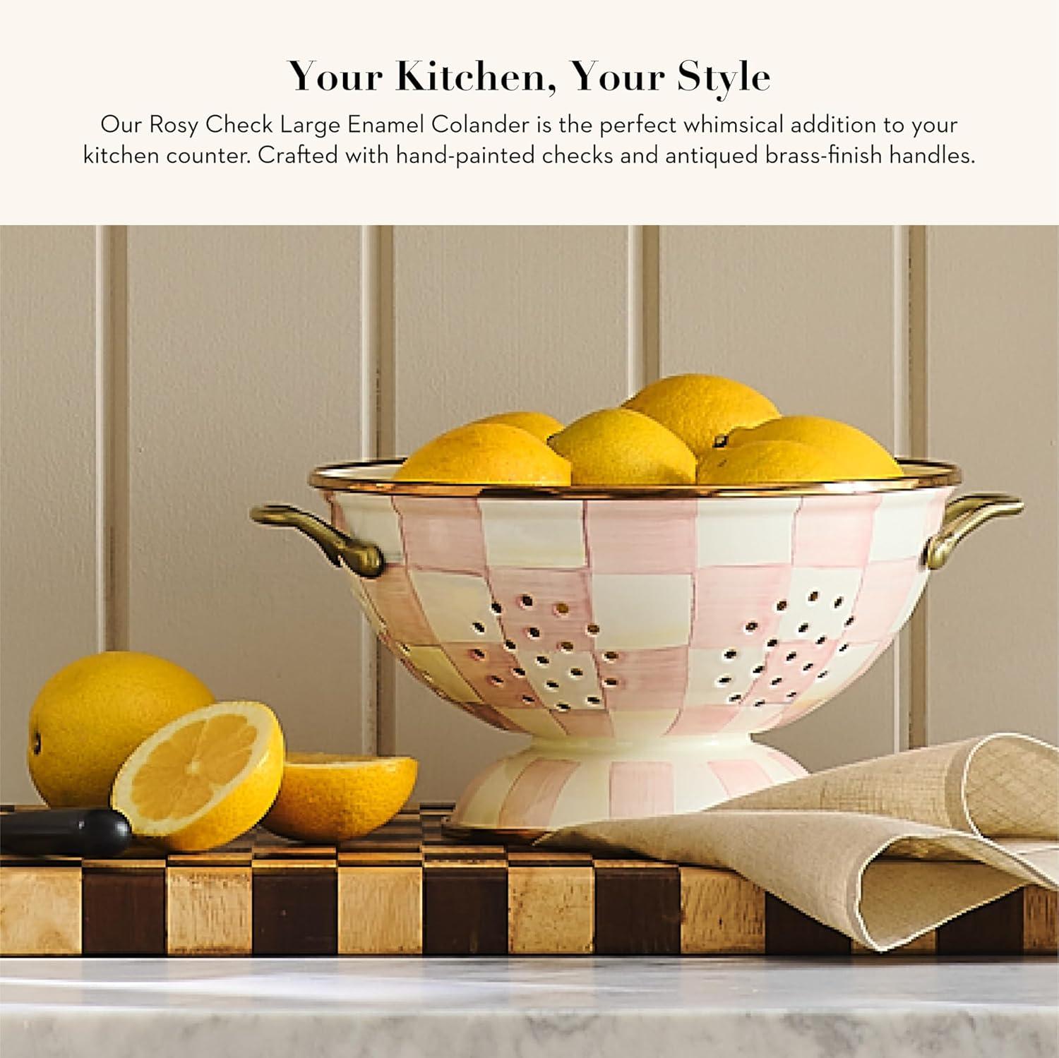 MacKenzie-Childs Rosy Check Colander