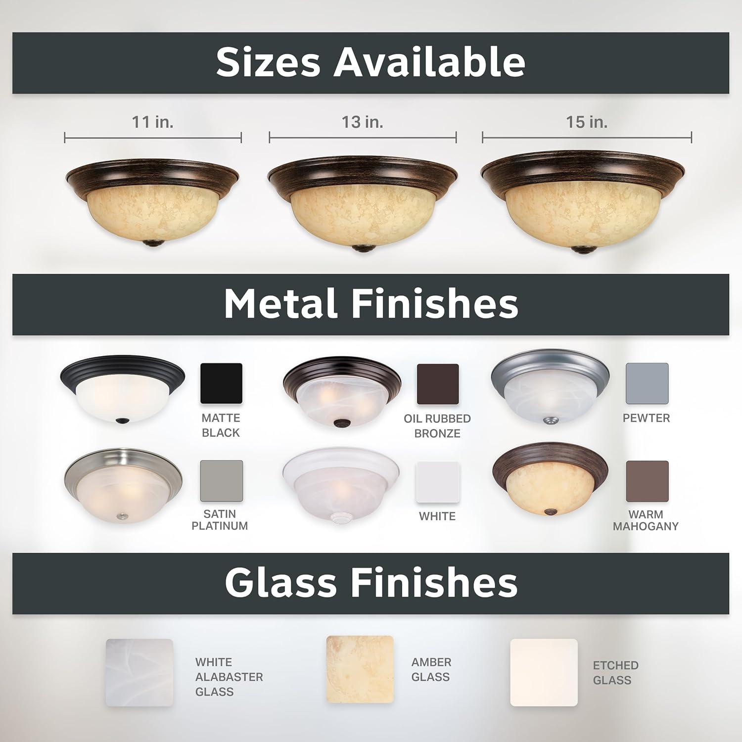 Designers Fountain 11 inch 2-Light Warm Mahogany Flush Mount Ceiling Light, 1257S-WM-AM