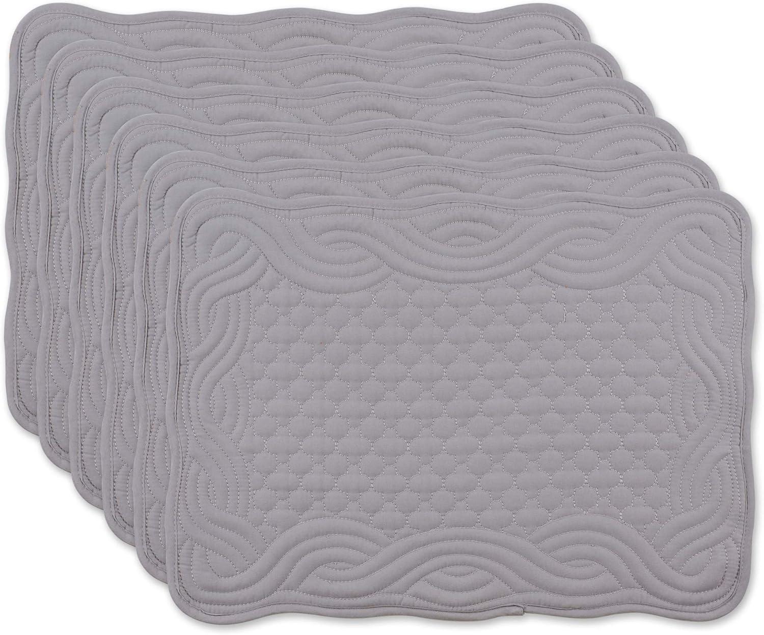 DII Gray Quilted Farmhouse Placemat (Set of 6)