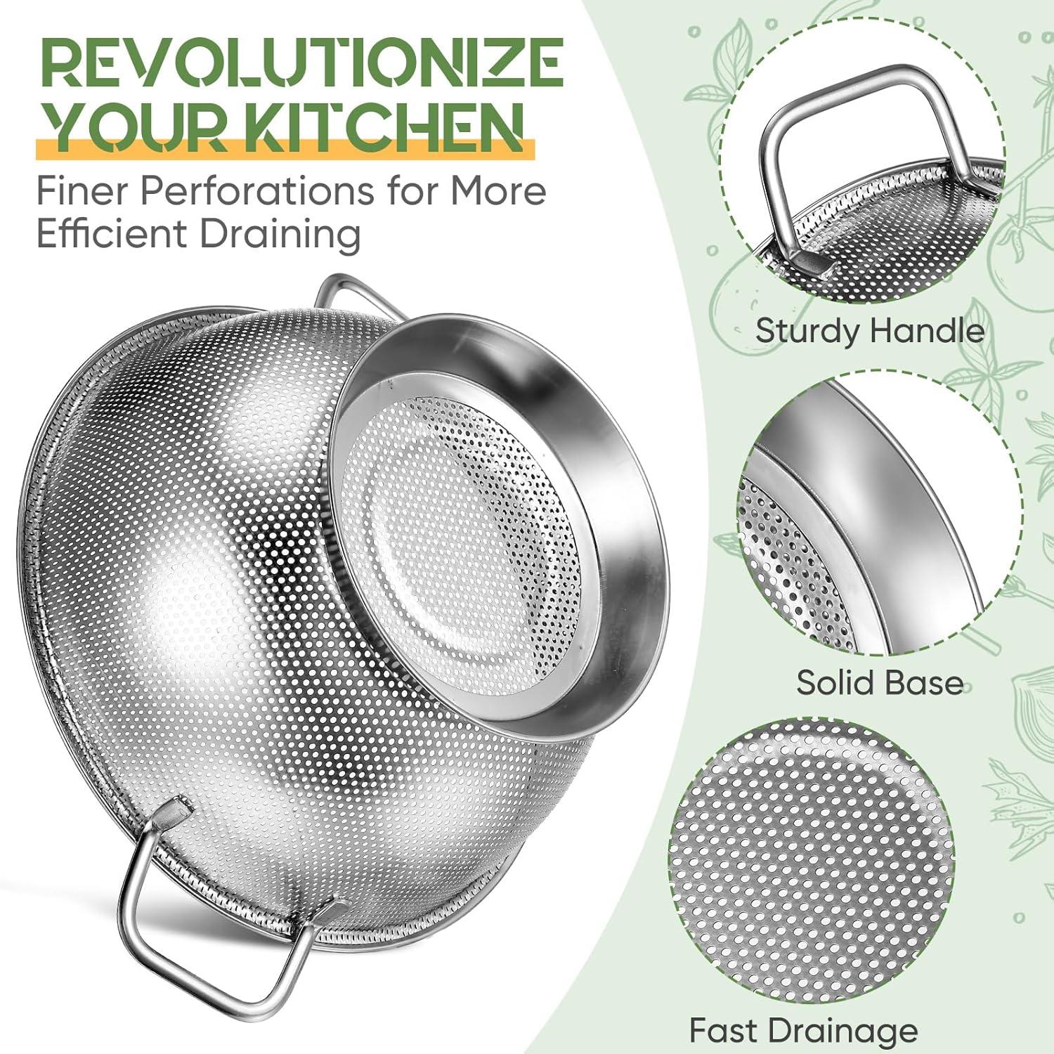 MíU 3-PIECE STAINLESS STEEL COLANDER SET