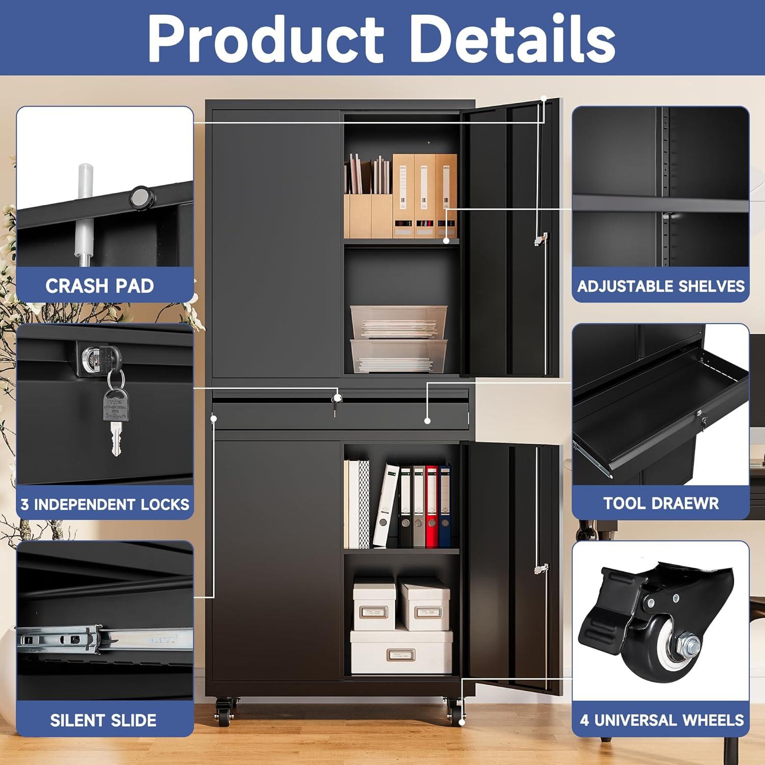 Latitude Run® 73" Lockable Storage Cabinet