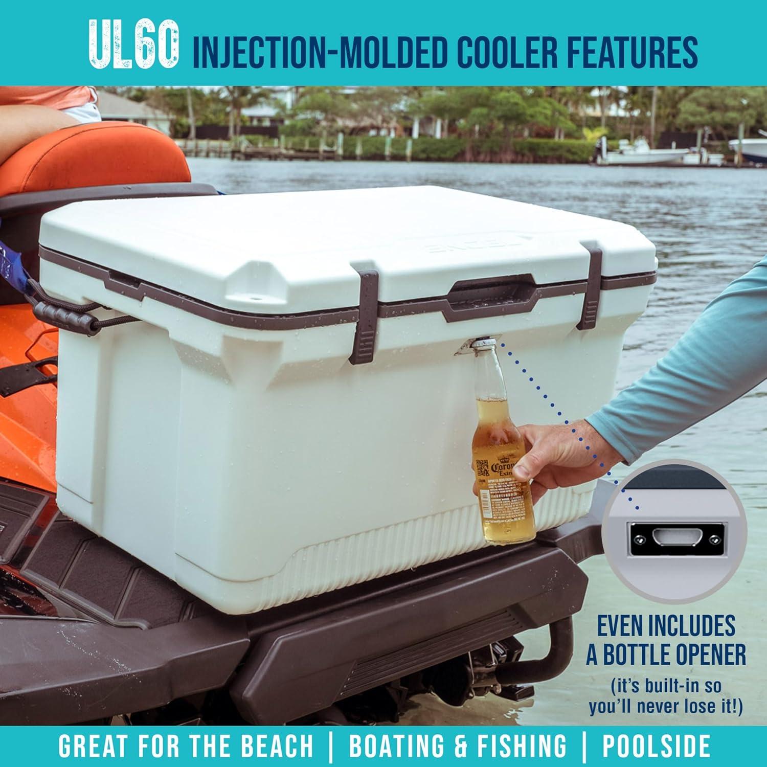 ENGEL 60 Qt UltraLite Cooler With Wire Basket and Divider - Haze Gray