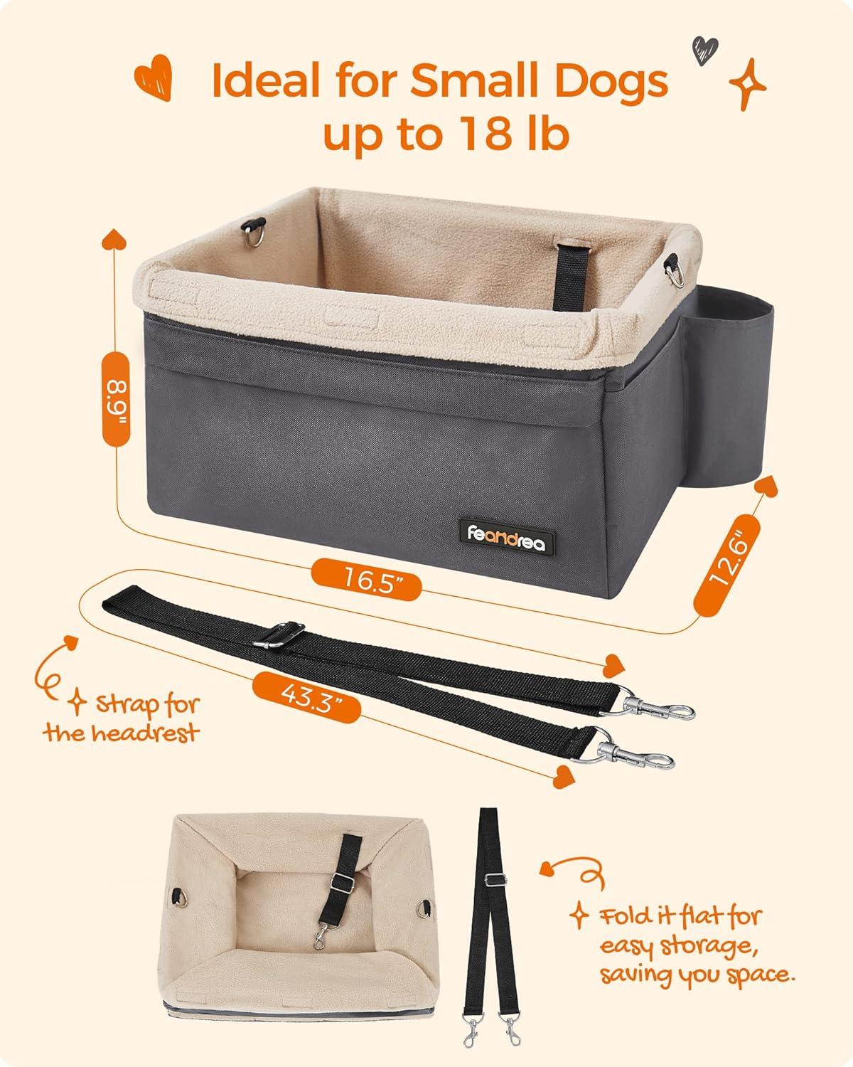 Small Gray and Beige Soft Sided Dog Carrier