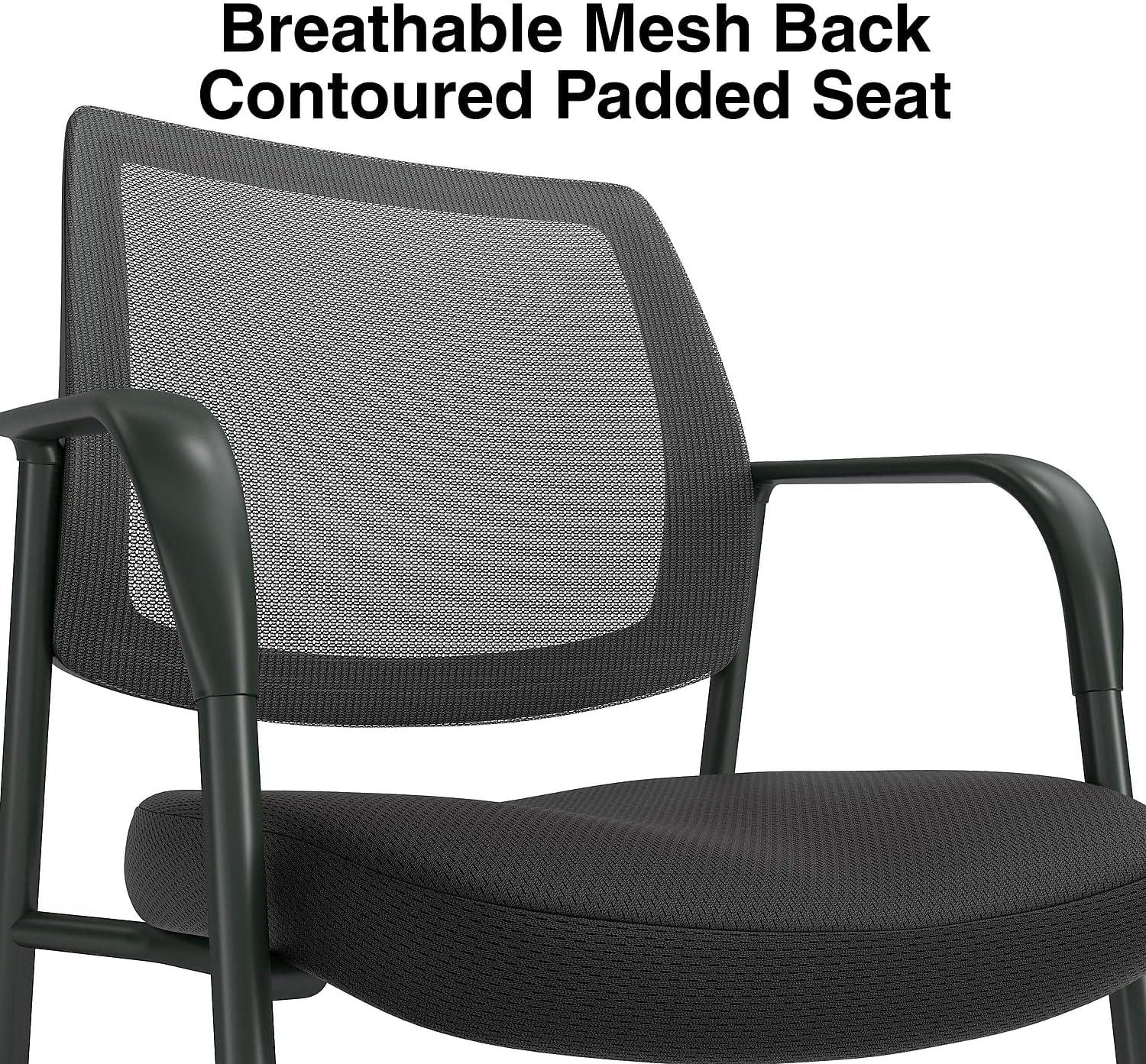 Union & Scale Essentials Mesh/Fabric Guest Chair Black (UN61297-CC)