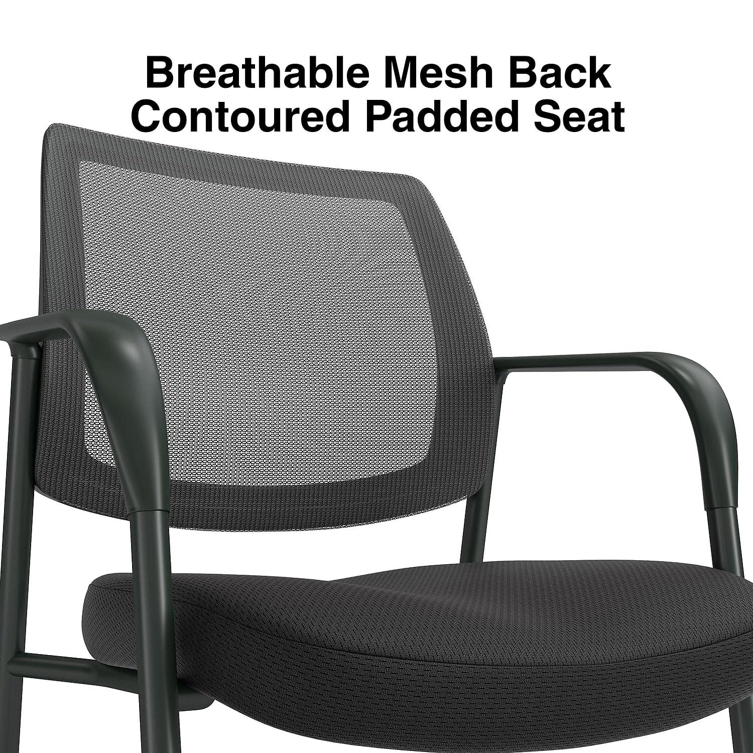 Union & Scale Essentials Mesh/Fabric Guest Chair Black (UN61297-CC)