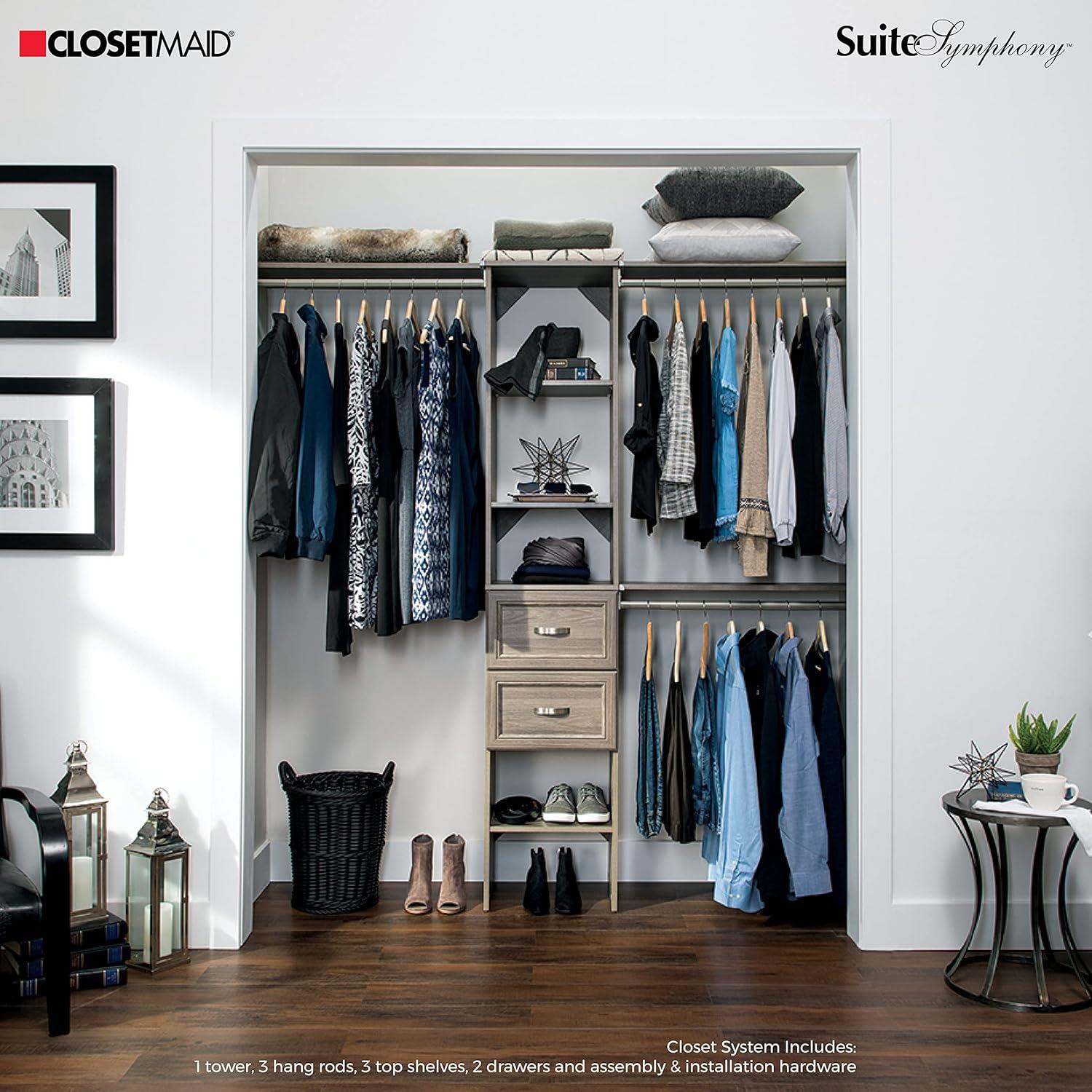 Closetmaid Ss16-Cos2dr Suitesymphony 6 To 9 Foot Wide Closet System Kit - Grey