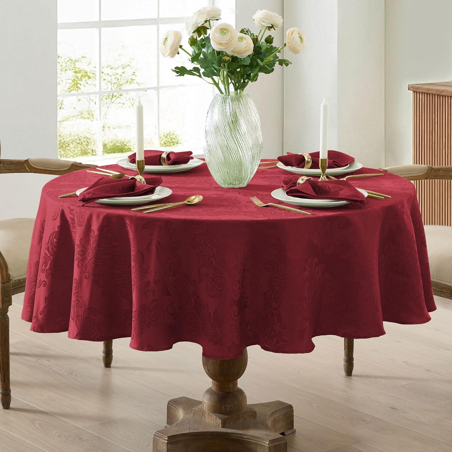 Ophelia & Co. Burchfield Floral Jacquard Round Polyester Tablecloth