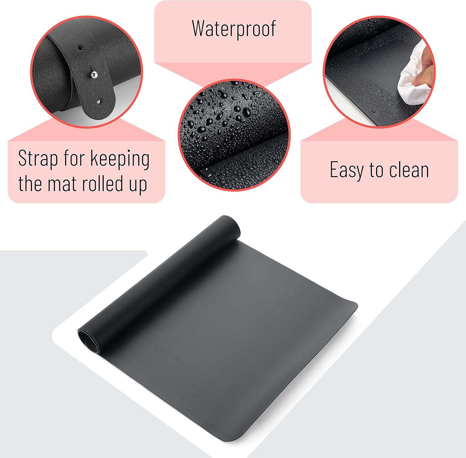 Mr. Pen- Desk Mat, Dual-Sided, 23.6" x 13.7", Leather Desk Pad, Desk Mouse Pad