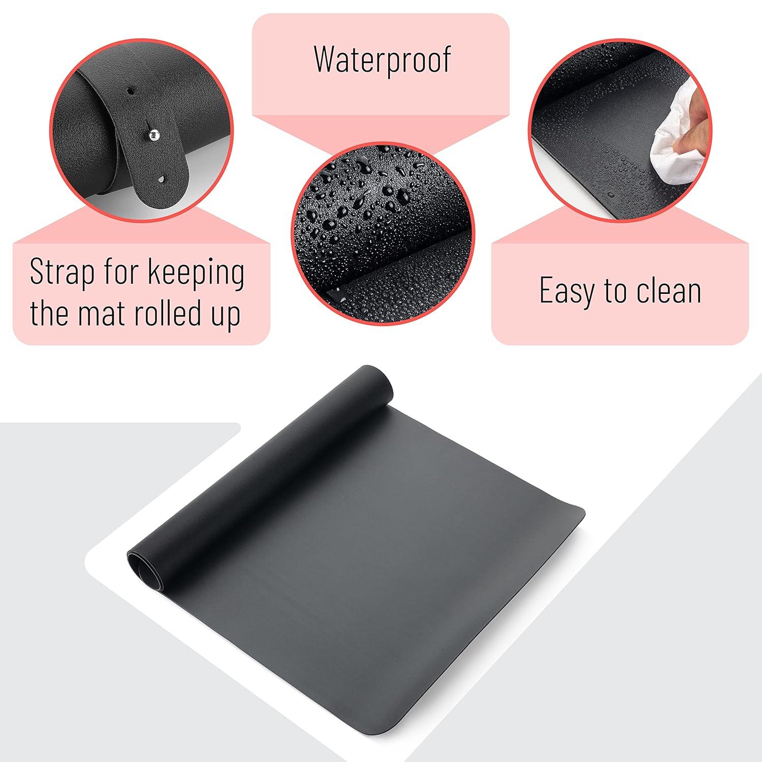 Mr. Pen- Desk Mat, Dual-Sided, 23.6" x 13.7", Leather Desk Pad, Desk Mouse Pad