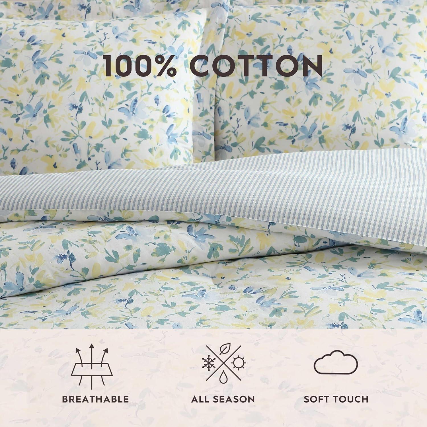Laura Ashley Laura Ashley Nora Blue Cotton Comforter Bonus Set