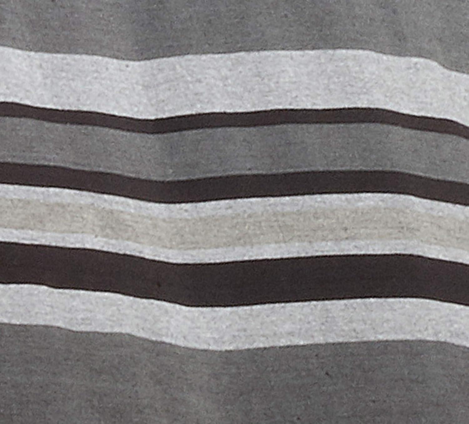 Gray Cotton Tablecloth with Striped Border, 70" x 120"