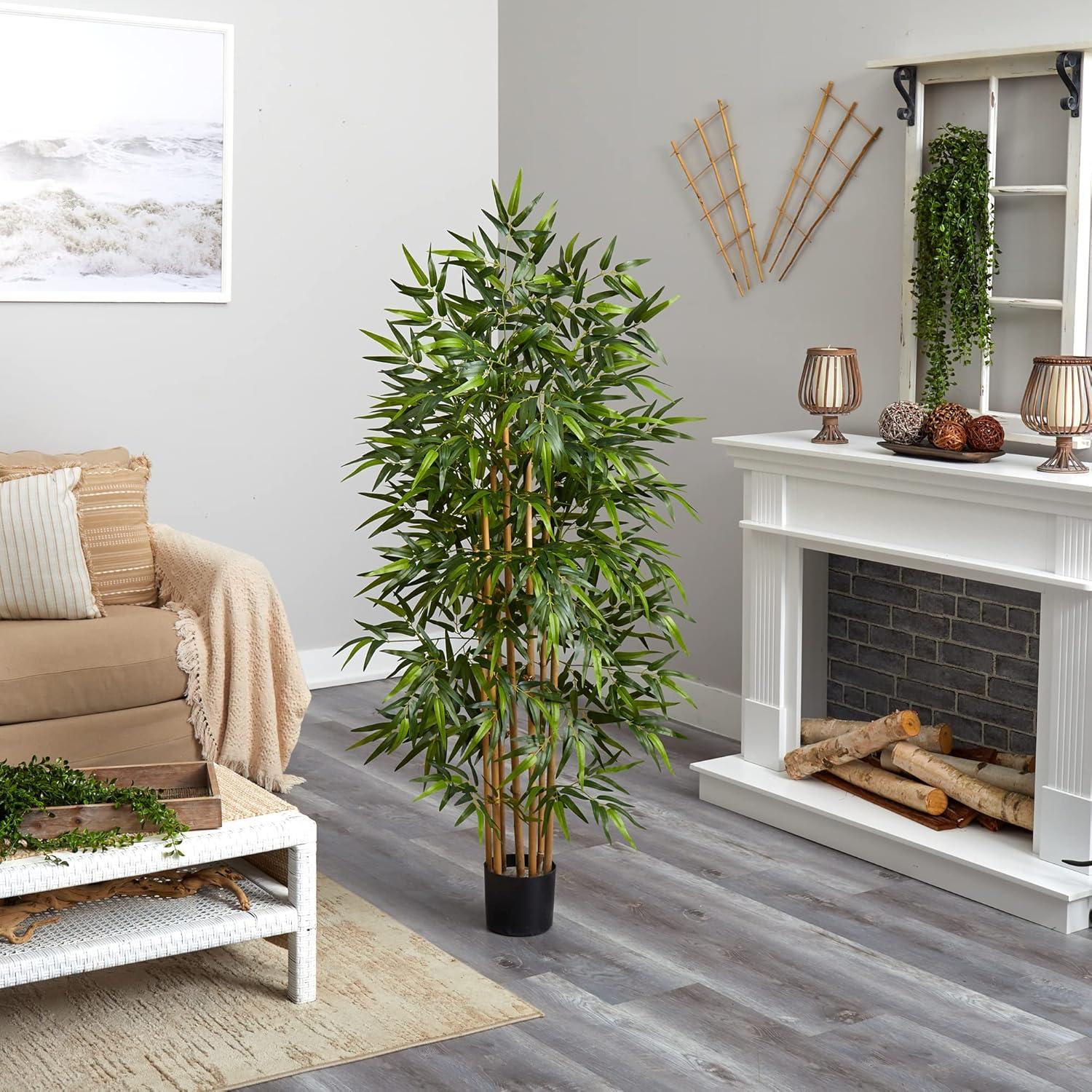 Elegant 64" Silk Bamboo Potted Floor Plant for Outdoor Ambiance