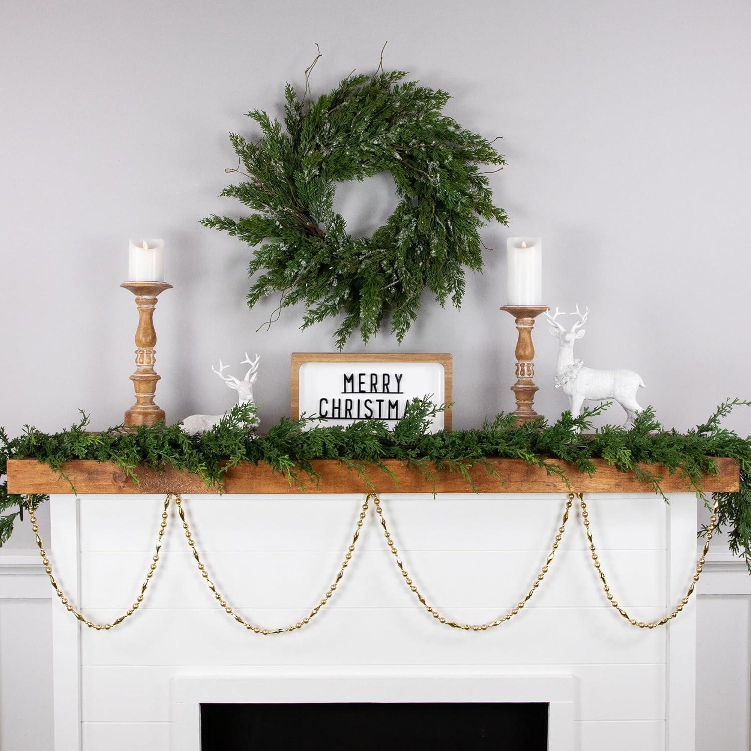 Northlight Seasonal 9' Shiny and Matte Gold Beaded Christmas Garland