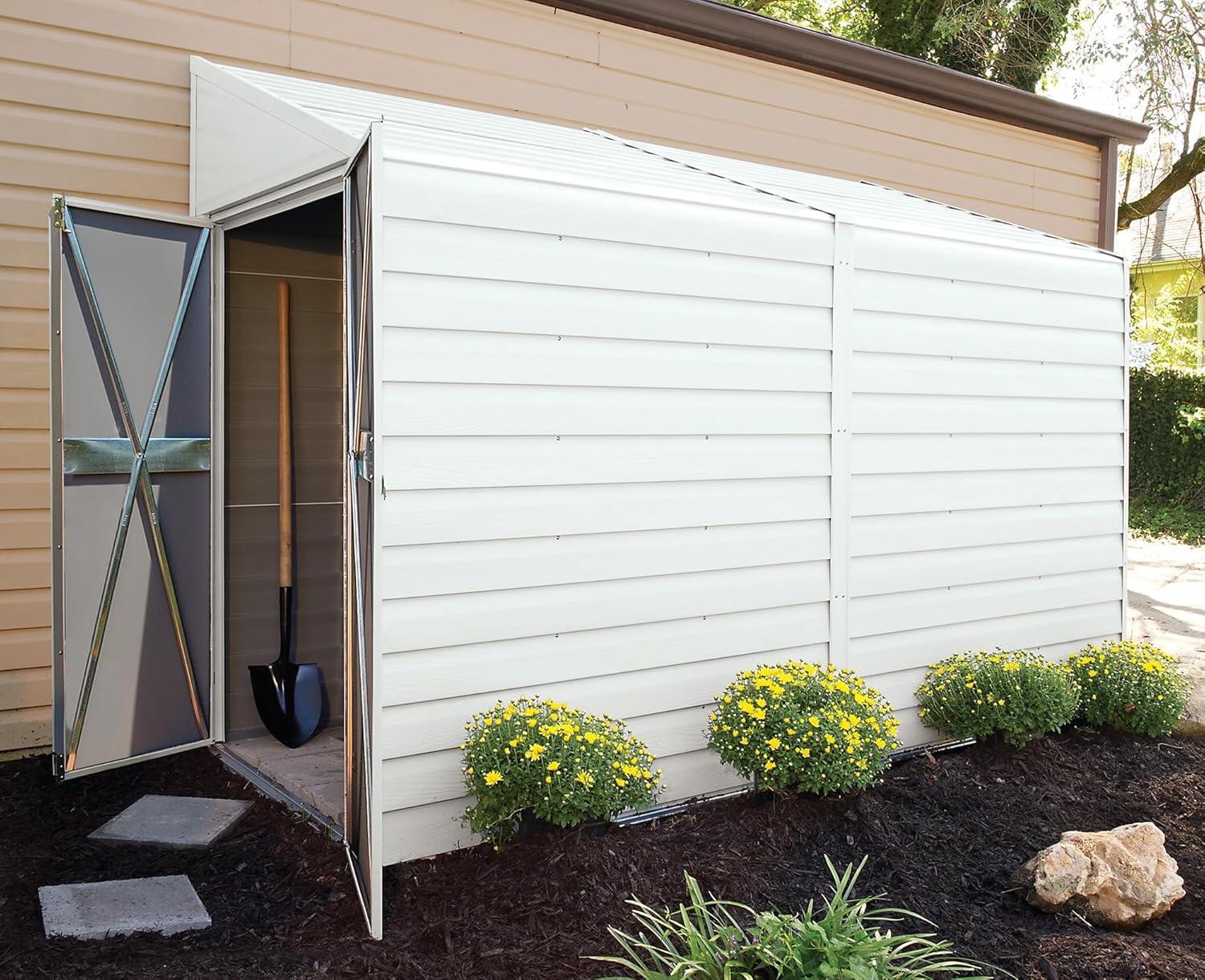 Yardsaver 4 x 10 ft Galvanized Steel Storage Shed with Swing Doors