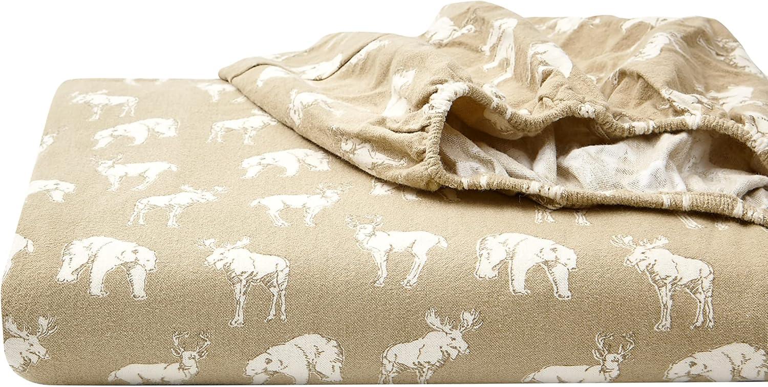 Full Patterned Flannel Sheet Set Tan - Eddie Bauer