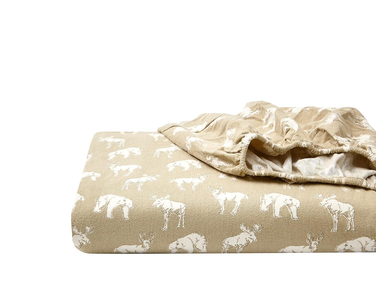 Full Patterned Flannel Sheet Set Tan - Eddie Bauer