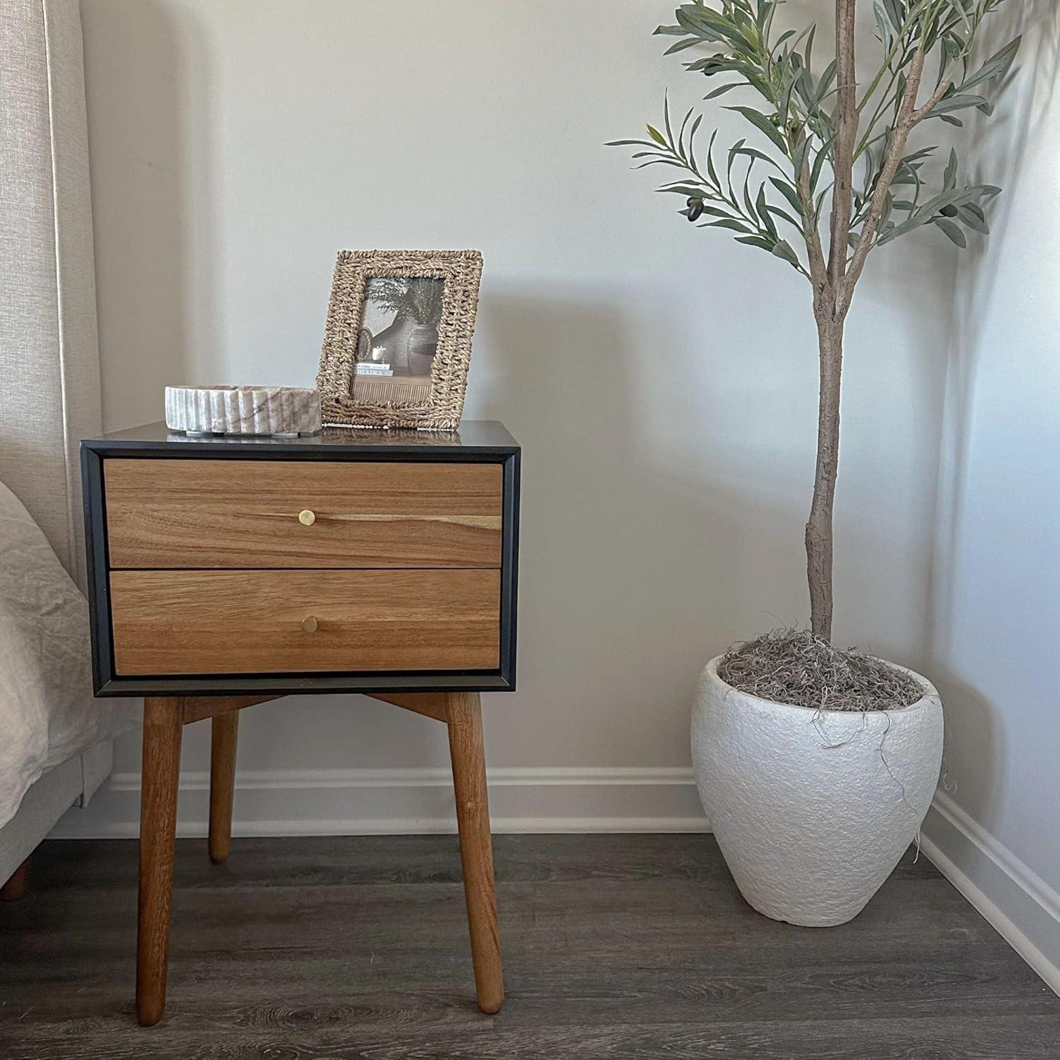 Harper Wood Nighstand With Storage