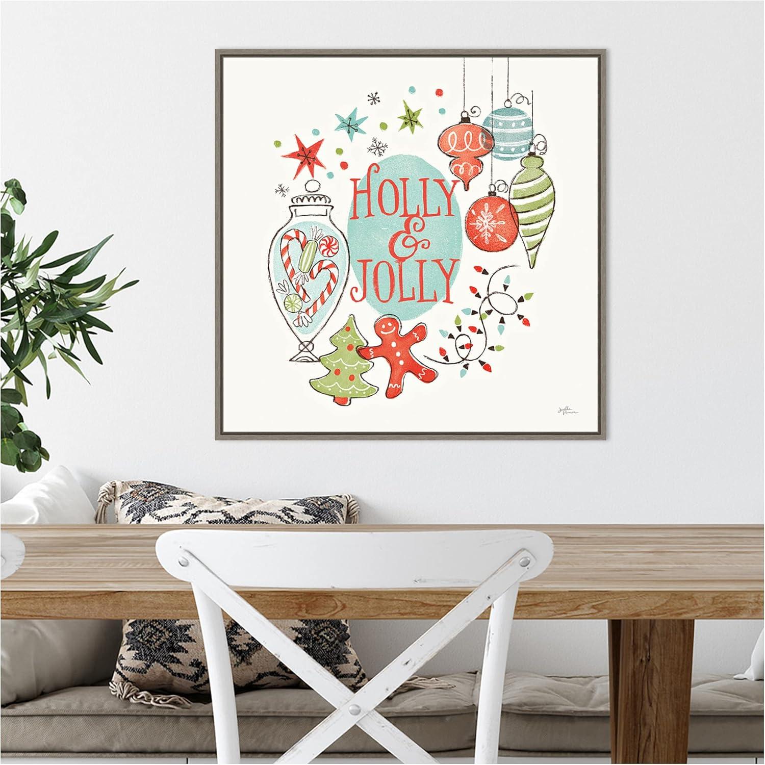 Amanti Art Retro Christmas IV Framed Canvas Wall Art Print