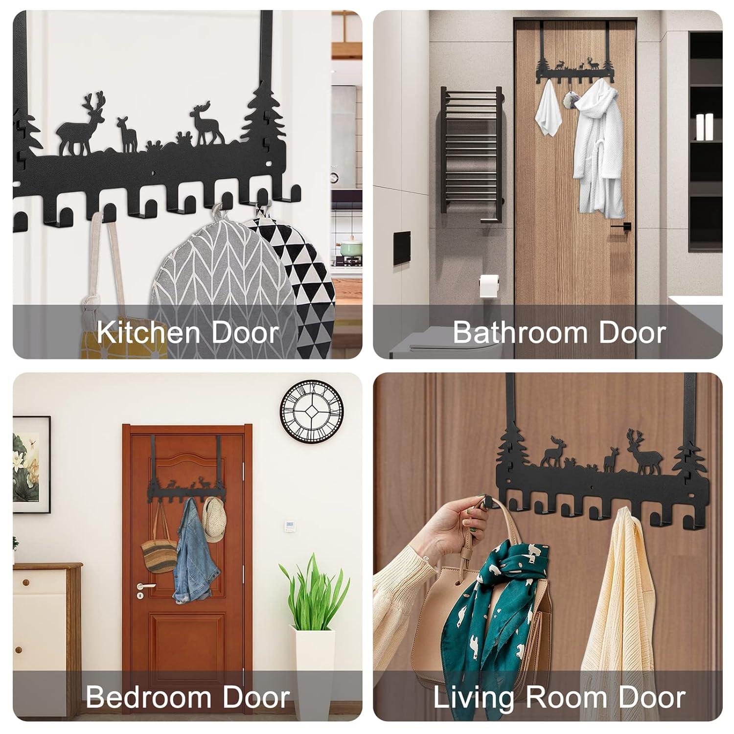 Over Door Clothes Hanger Shower Room Towel Hook Hanger Over Door Hooks Black 8 Hooks