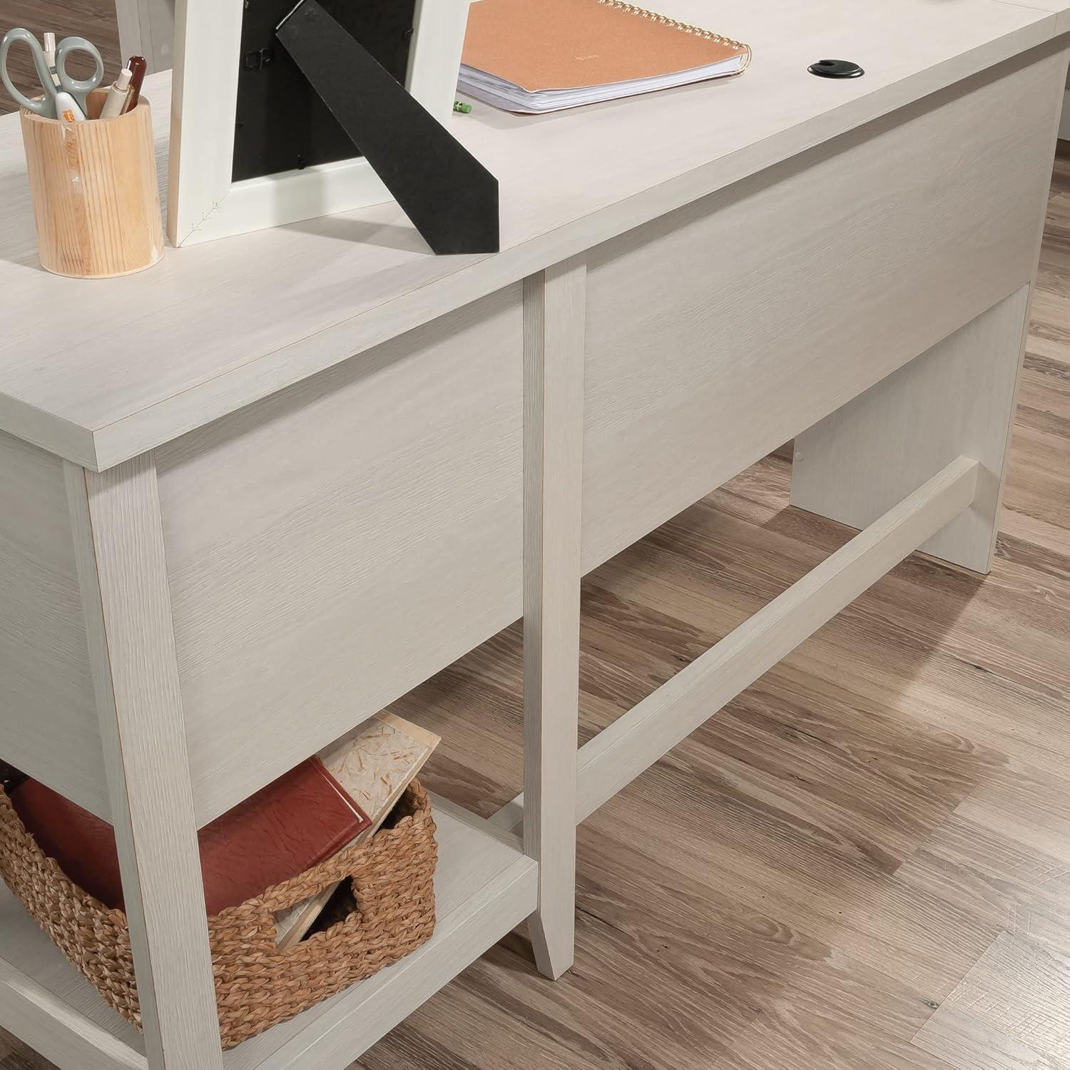 Summit Station 1 Drawer L Shaped Desk Glacier Oak - Sauder: Home Office Furniture with Metal Hardware & Laminated Finish