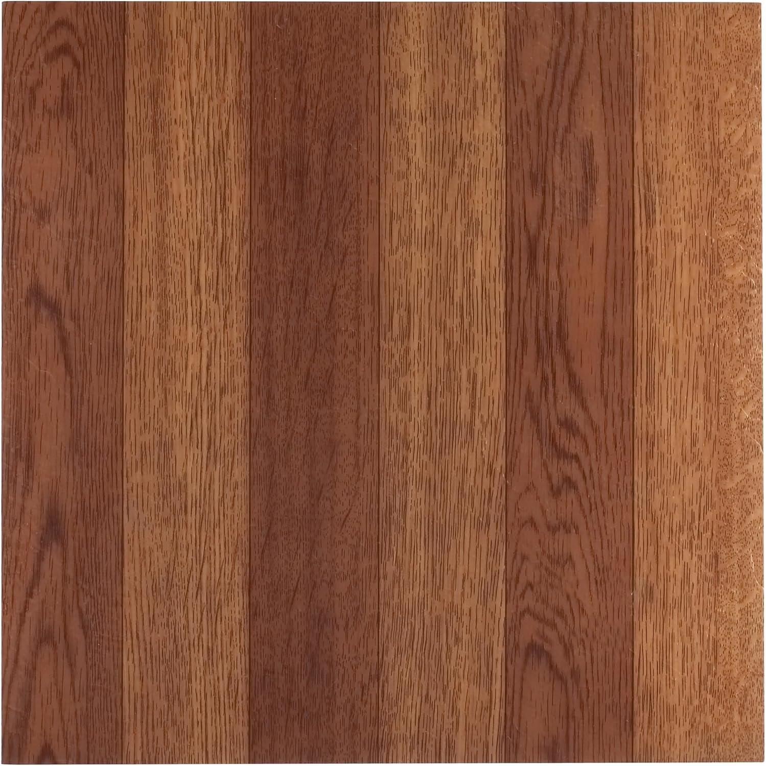 Achim 12"x12" 1.2mm Peel & Stick Vinyl Floor Tiles 45 Tiles/45 Sq. ft. Medium Oak Plank-Look