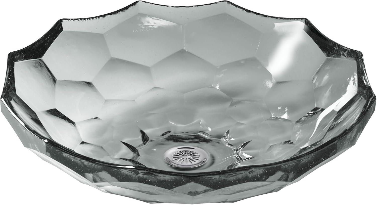 Kohler Briolette, Artist Editions Oval Faceted Glass Bathroom Vessel Sink