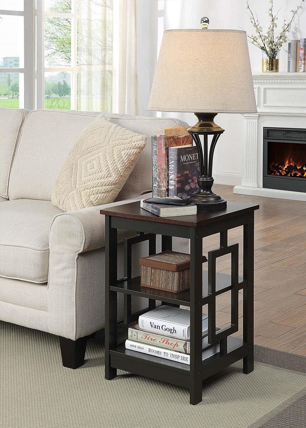 Convenience Concepts Town Square End Table with Shelves, Espresso