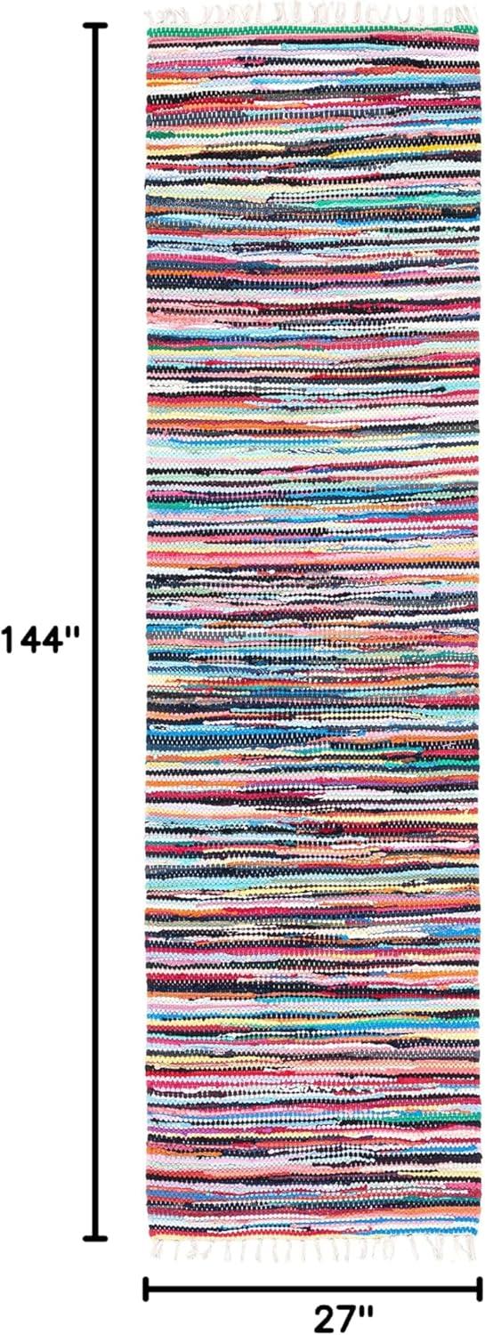 Rag Rug RAR128 Hand Woven Indoor Runner Rug - Multi - 2'3"x12' - Safavieh.