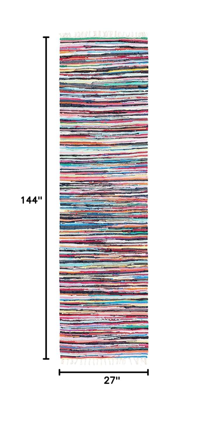 Rag Rug RAR128 Hand Woven Indoor Runner Rug - Multi - 2'3"x12' - Safavieh.