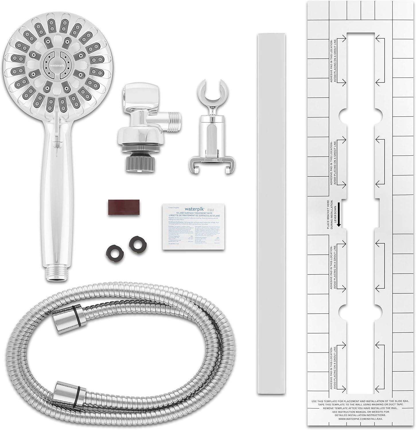 Waterpik Height Select Slide Rail Hand Held Shower Head With PowerPulse