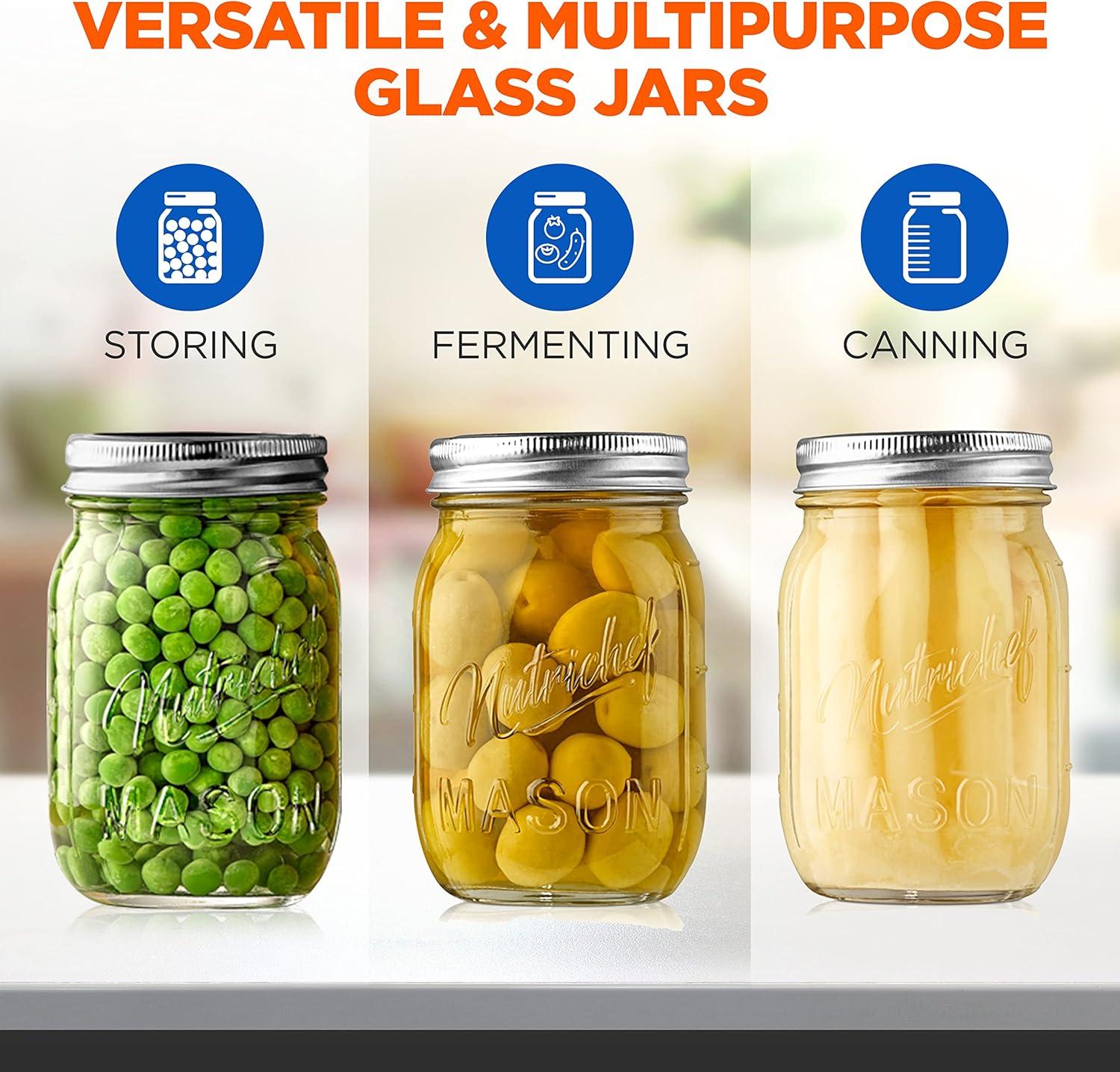 NutriChef Glass Jar - Set of 6 (Set of 6)