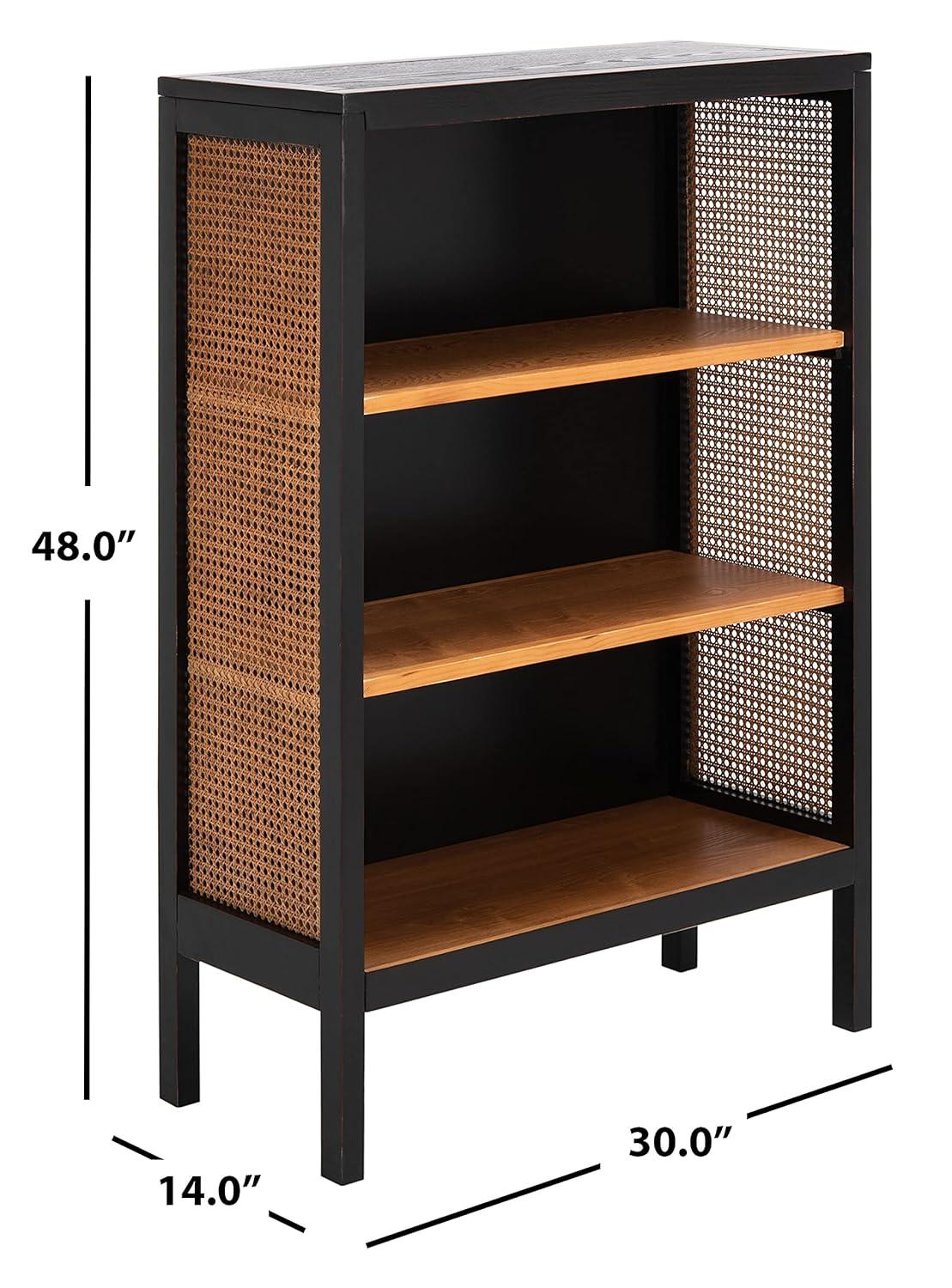 Franz 3 Shelf Wood Back Etagere - ETG2104 - Black/Natural - Safavieh