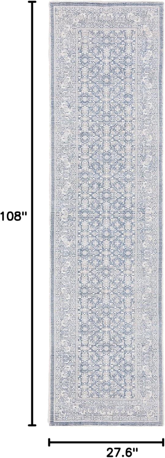 Restoration Vintage RVT706 Hand Loomed Indoor Runner Rug - 2'3"x9' - Blue/Ivory - Safavieh