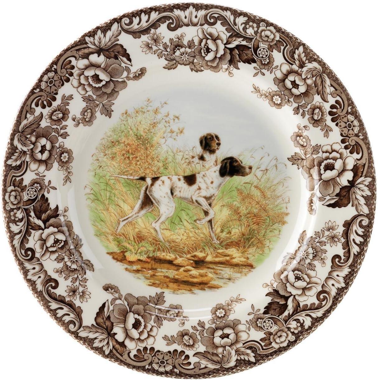 Woodland Dogs Traditional Multicolor 8" Porcelain Salad Plate