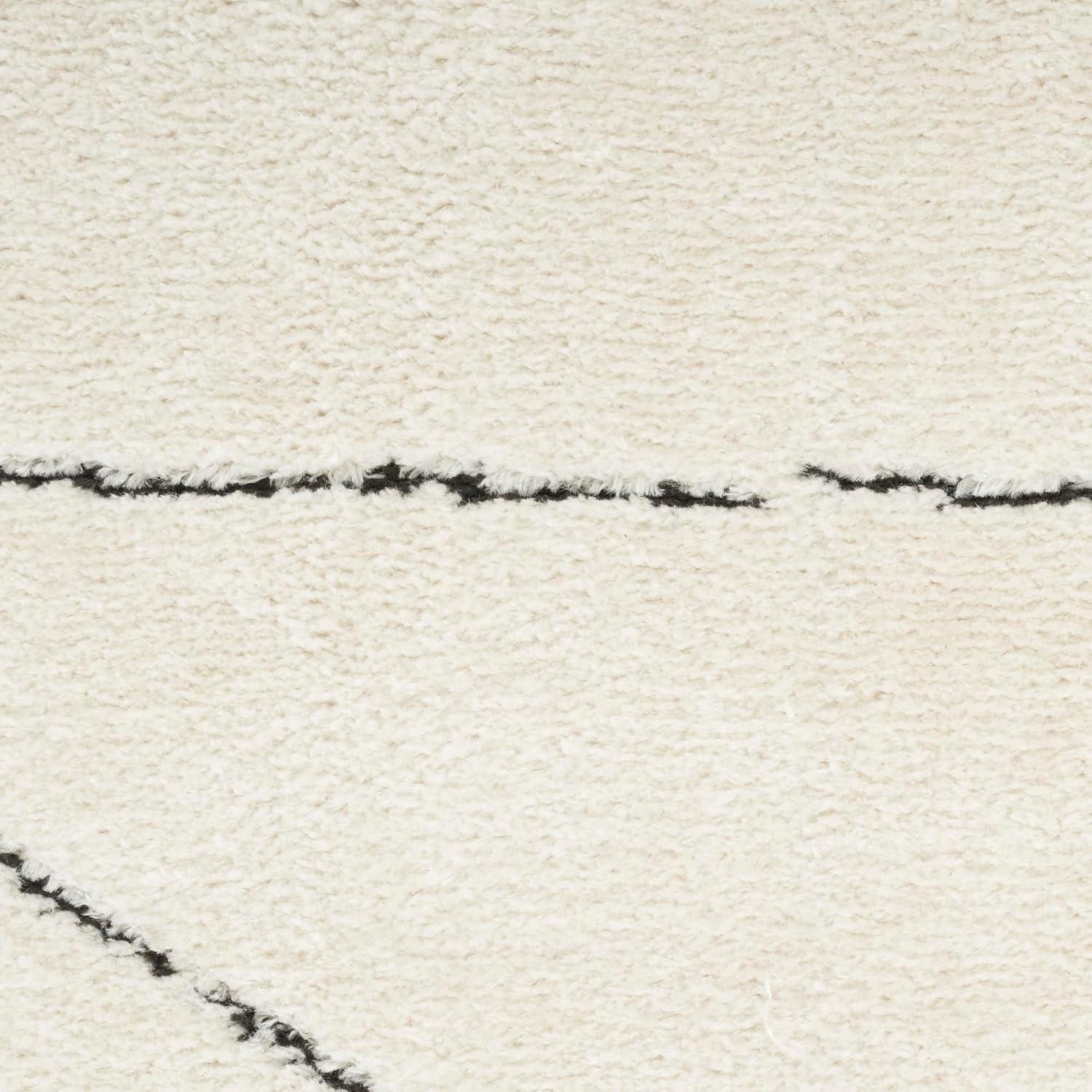 Nourison Cozy Modern Abstract Scandinavian Indoor Area Rug Ivory Black 7'10"x9'10"