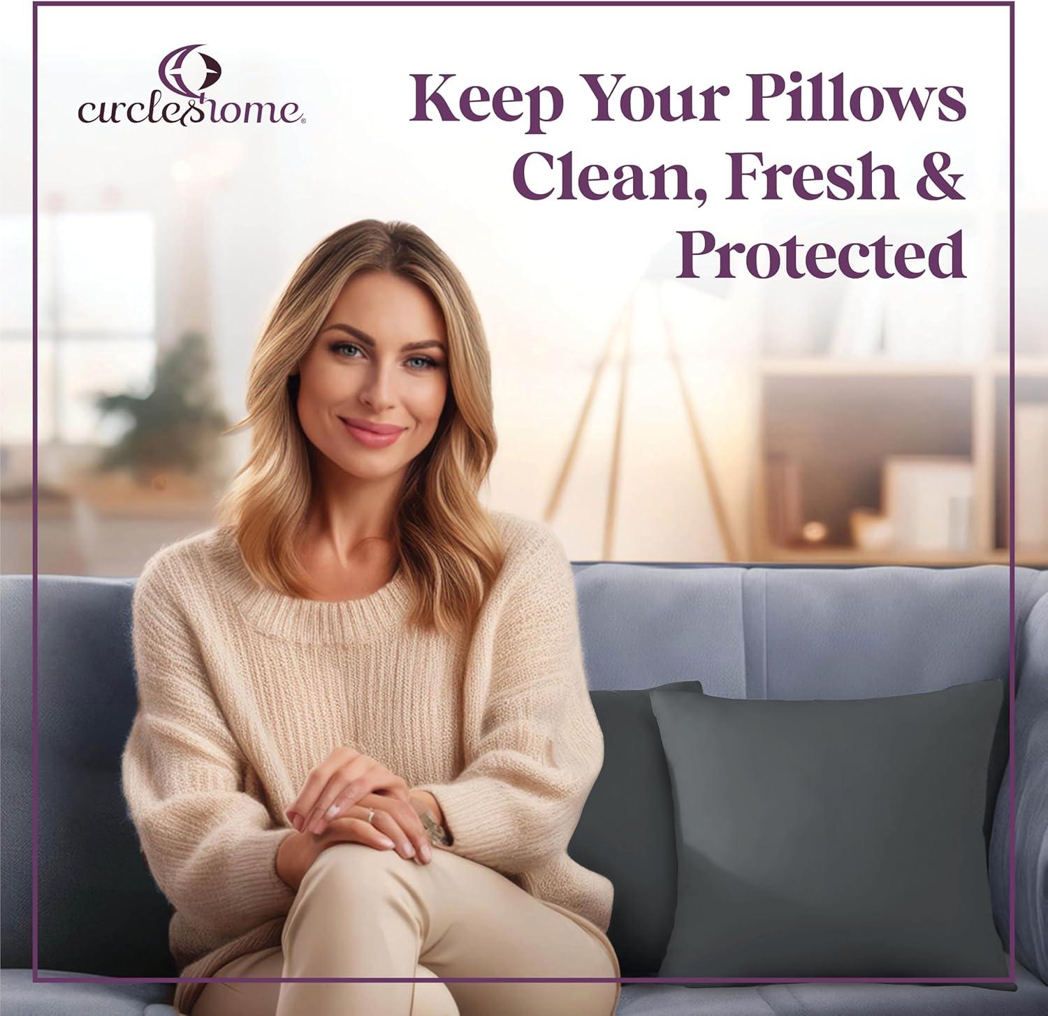 Circles Home, 100% Cotton Zippered Pillow Protector