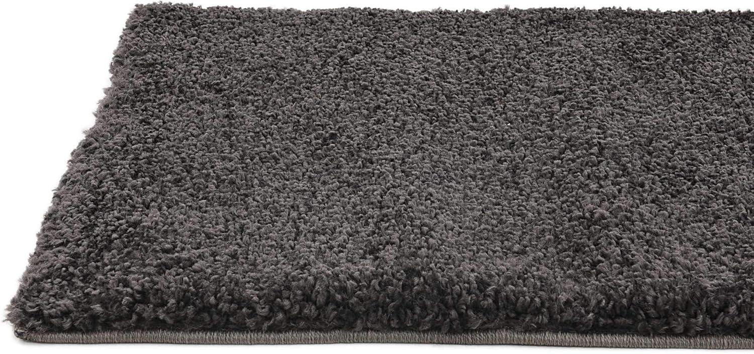 Charcoal Black Easy-Care Shag Runner Rug for Indoor Use