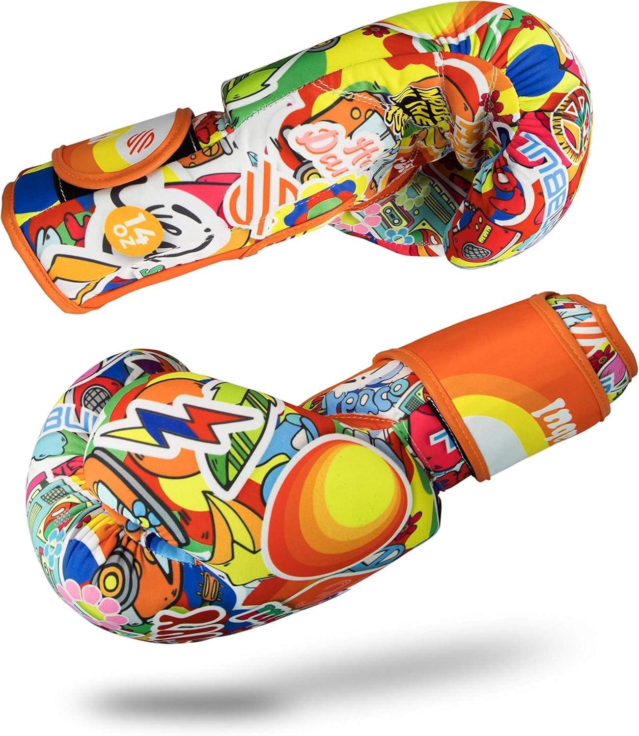 Sanabul Sticker Bomb Adult Boxing Gloves Kickboxing MMA training Punching Heavy Bag