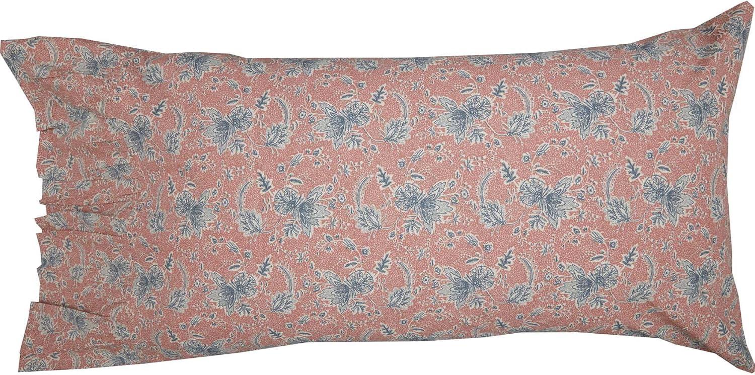 VHC Brands Kaila Vintage Farmhouse Floral King Pillow Case Set of 2 21x36, 8" Ruffle