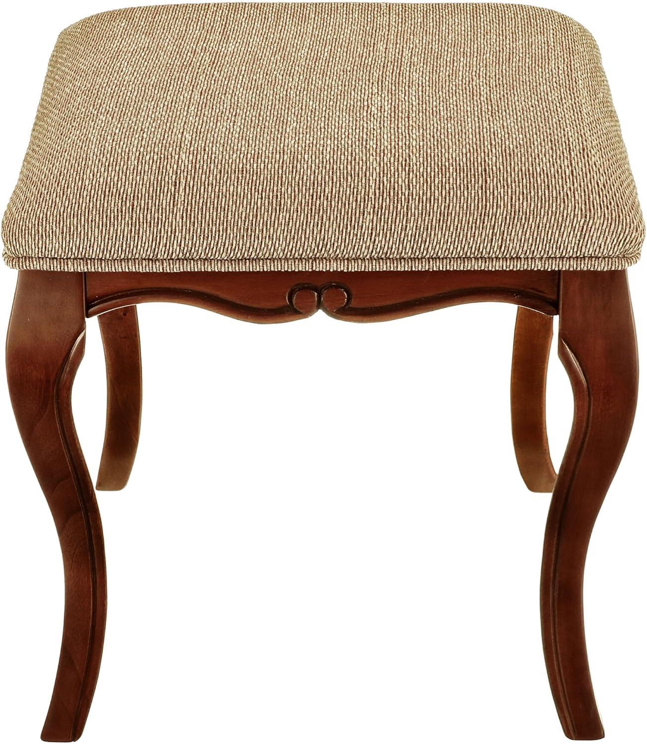 Design Toscano Lady Guinevere Vanity Stool, 20 Inch, Cherry Finish