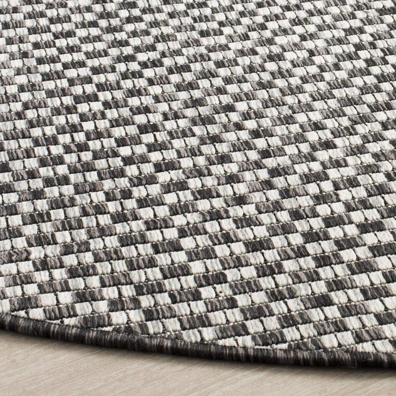 Light Blue and Grey Rectangular Stain-Resistant Synthetic Rug