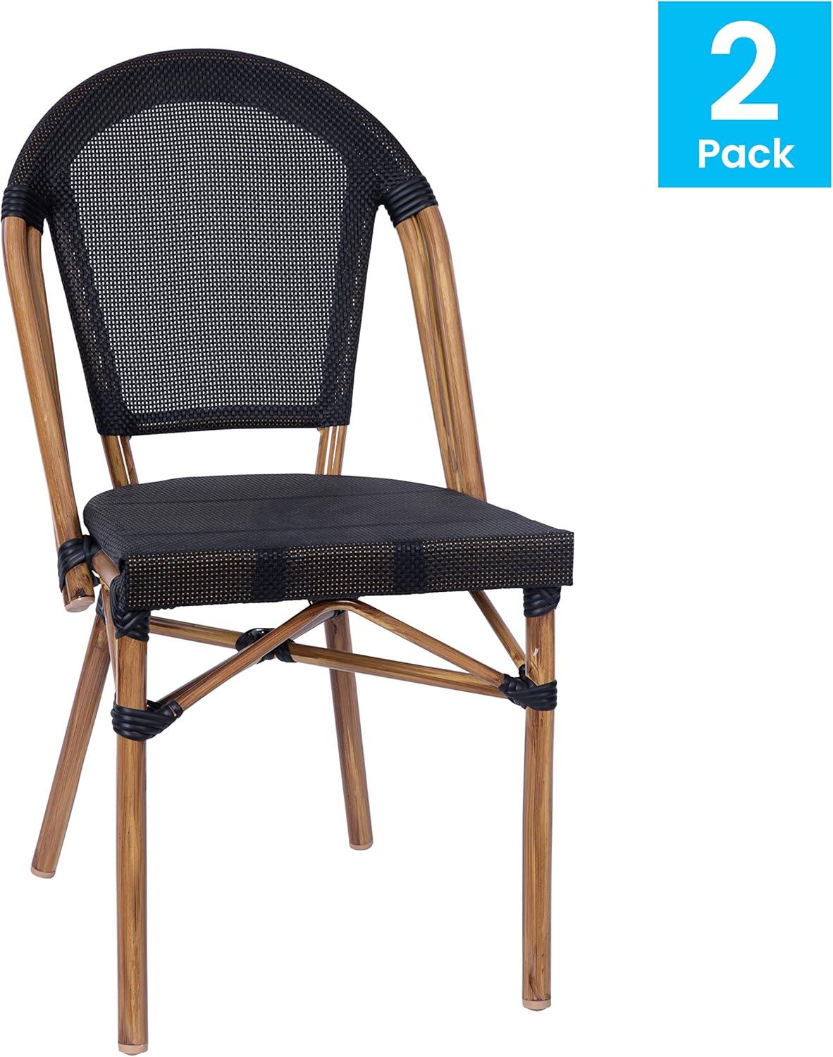 Lavigne Stacking French Chair for Indoor and Outdoor Use with Printed Metal Frame