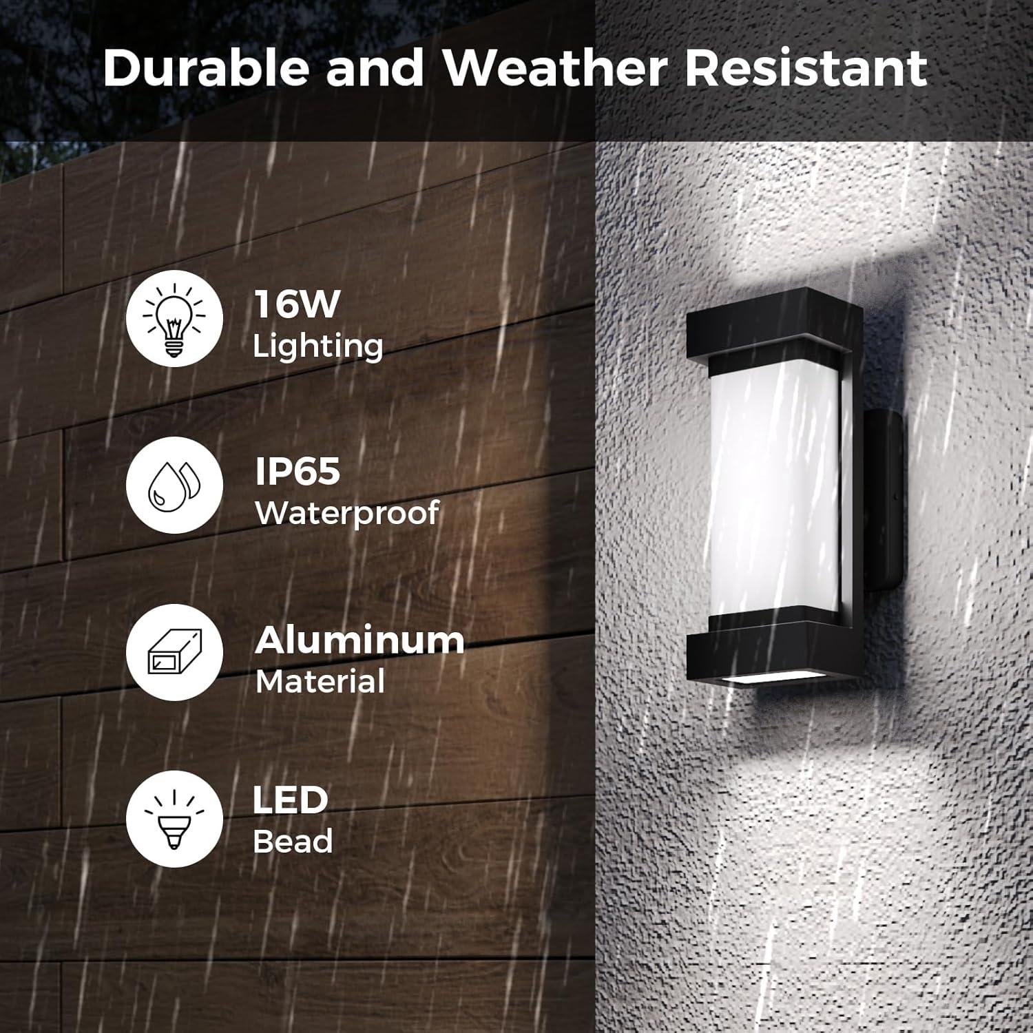 Phantoscope Lighting Sconce, Wi-Fi Control, Compatible With Alexa, IP65 Waterproof, 2 Pack