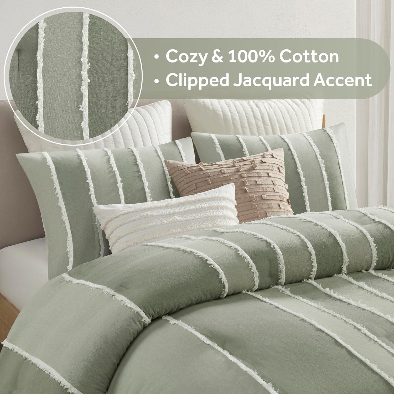 Shay 3 Piece Striped Cotton Comforter Set