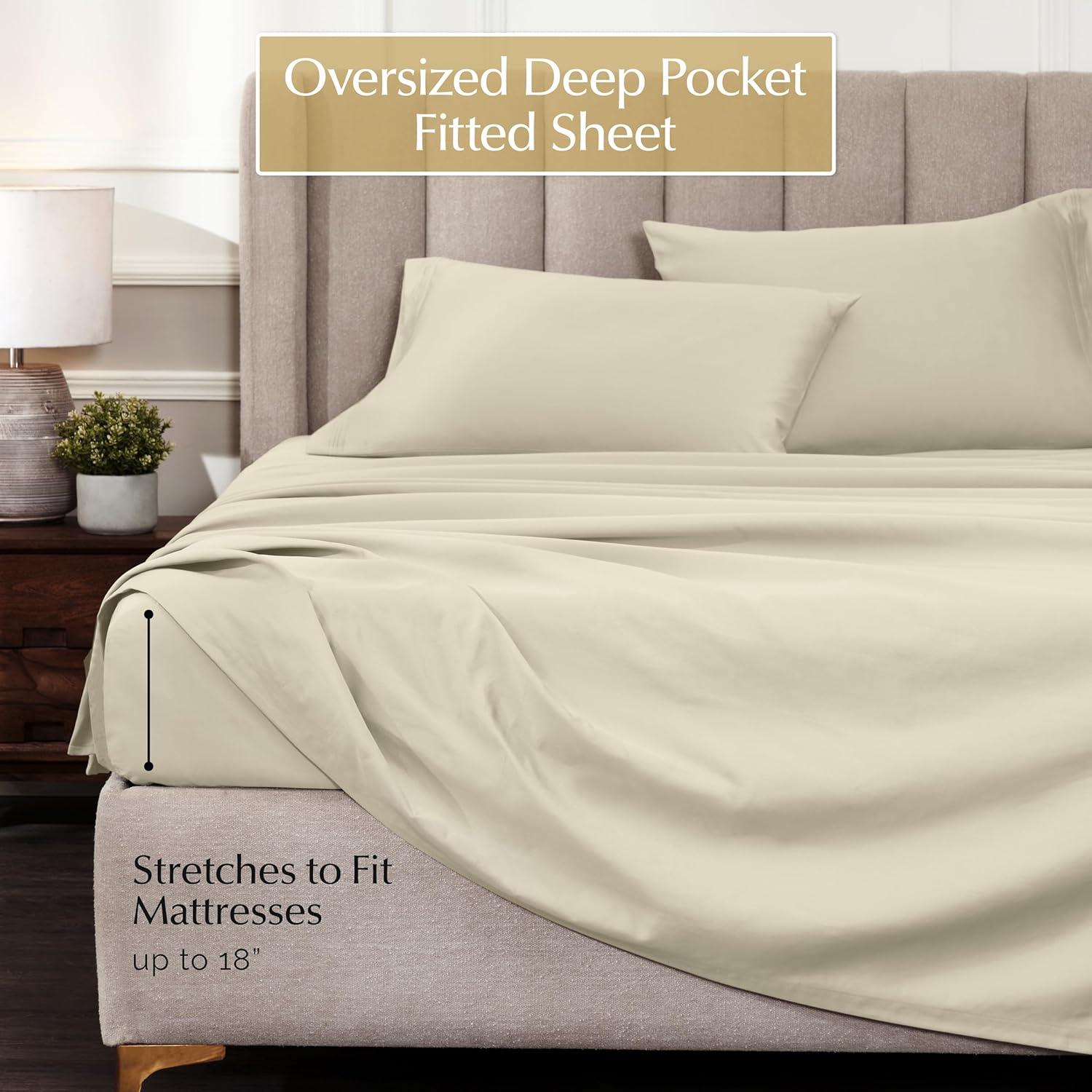 Superior Luxury 1000 Thread Count Certified Egyptian Cotton Solid Extra Deep Pocket 4 Piece Bed Sheet Set