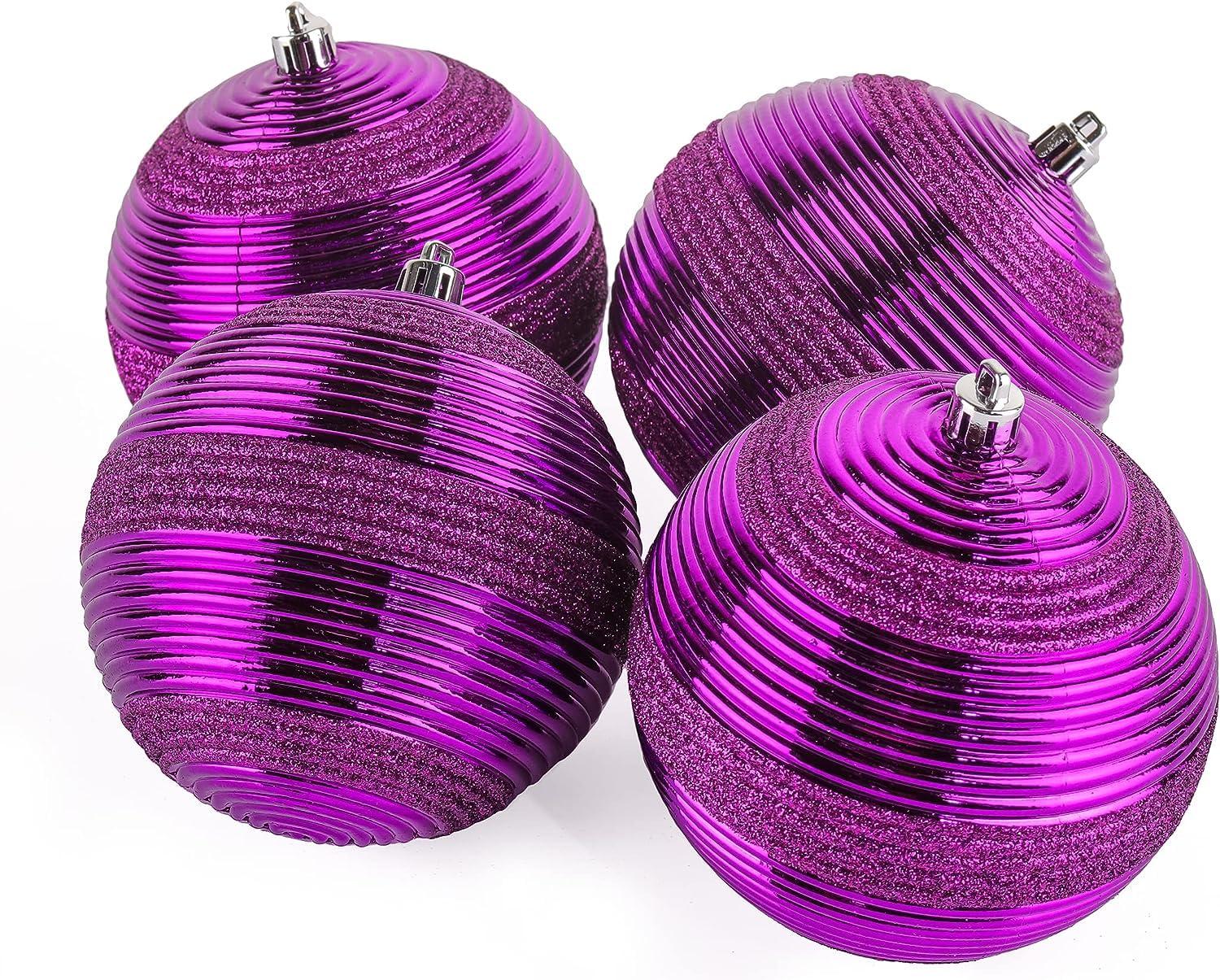 The Holiday Aisle® Shatterproof Swirling Ball Ornaments (Set of 4)