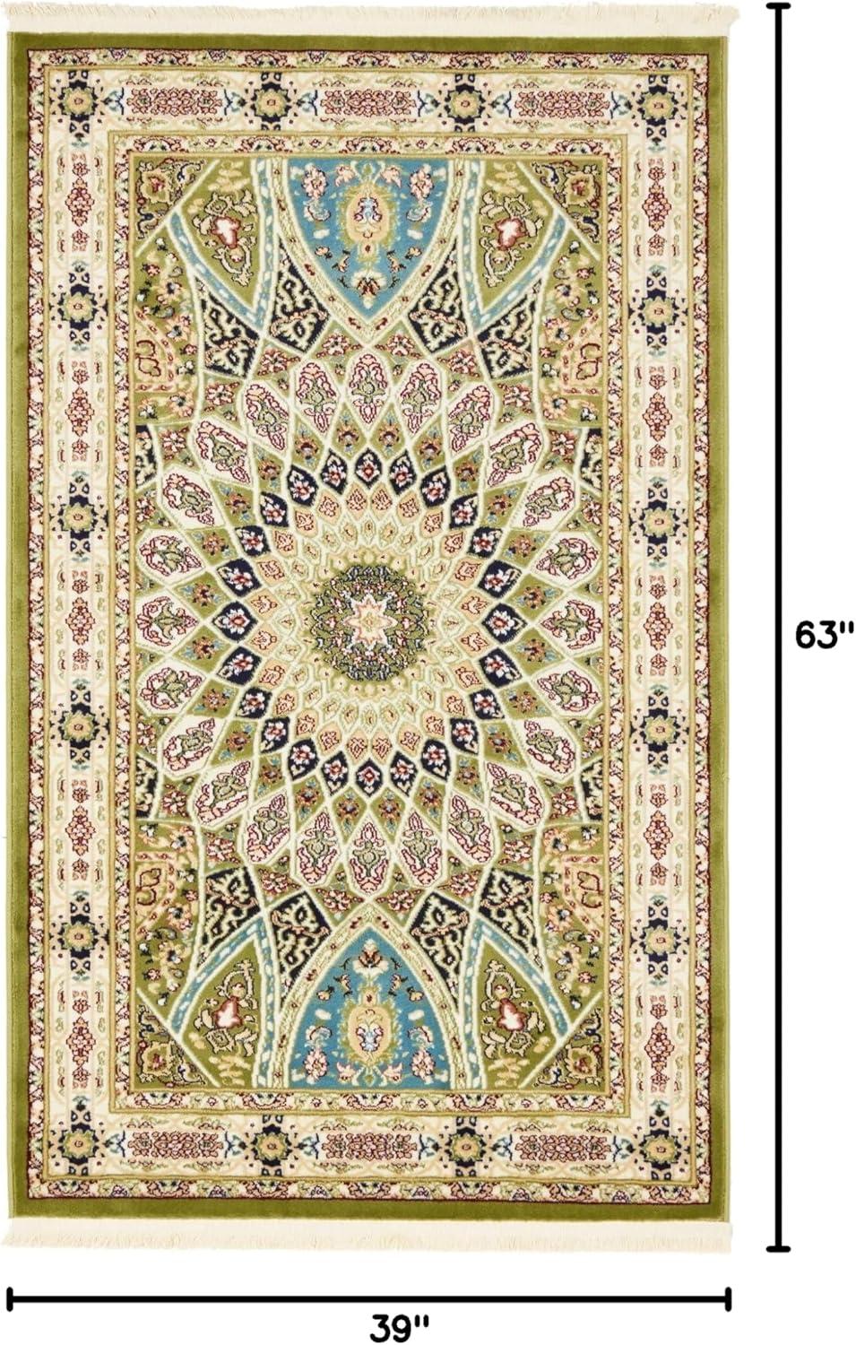 Unique Loom Narenj Collection Area Rug - Adams (3' 1" x 5' 1" Rectangle Green/Beige)