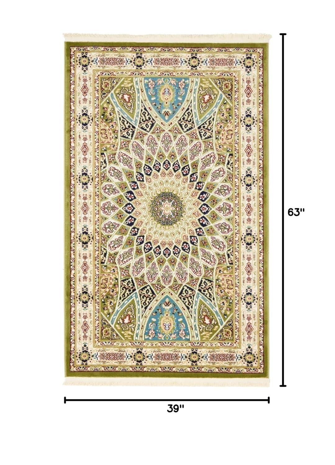 Unique Loom Narenj Collection Area Rug - Adams (3' 1" x 5' 1" Rectangle Green/Beige)