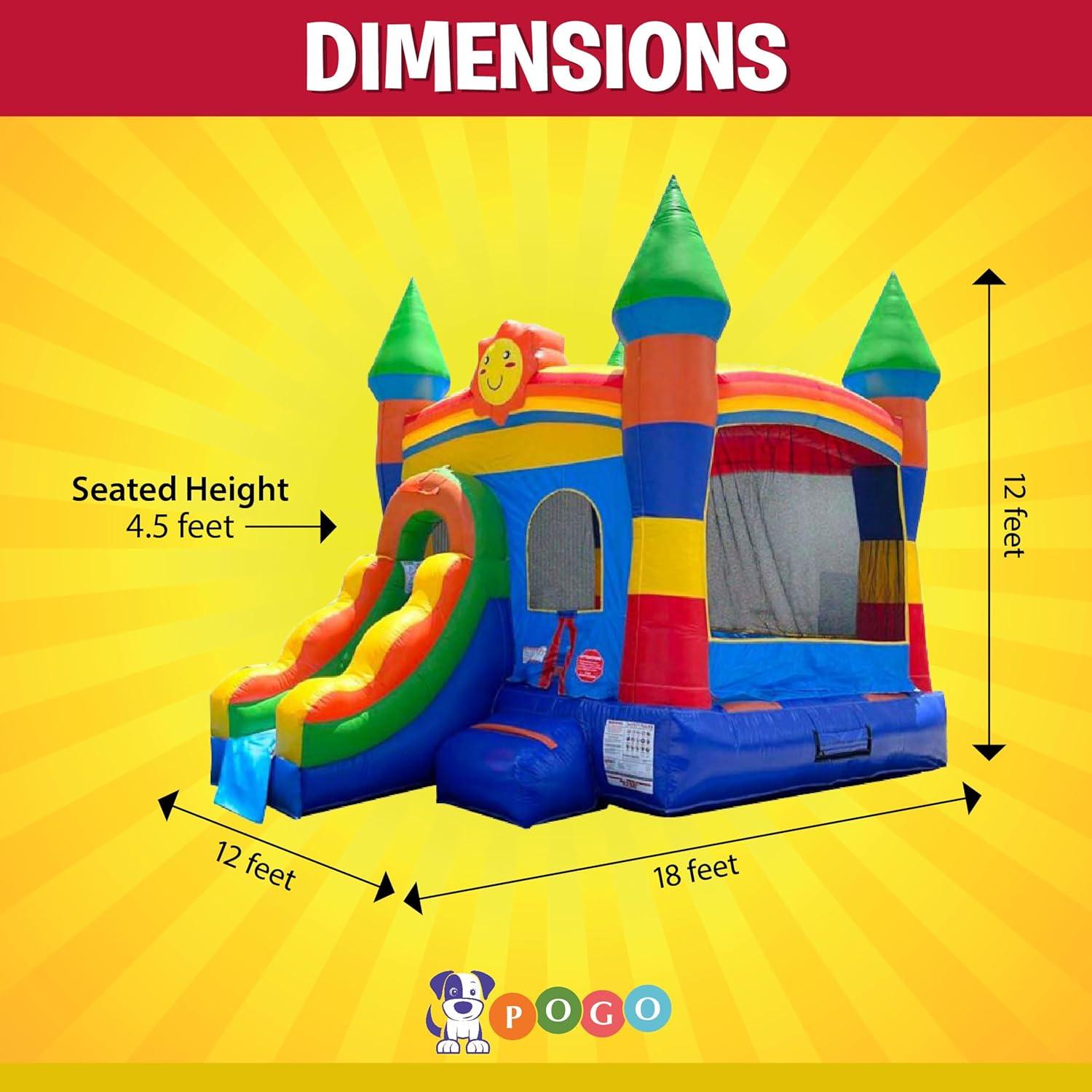 Pogo Bounce House Crossover Bounce House with Slide, No Blower